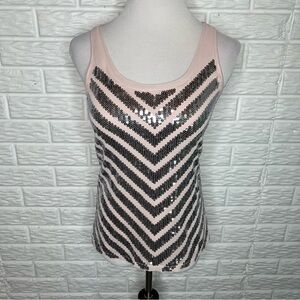 EXPRESS Pink Sequin Sleeveless Tank Top Size XS